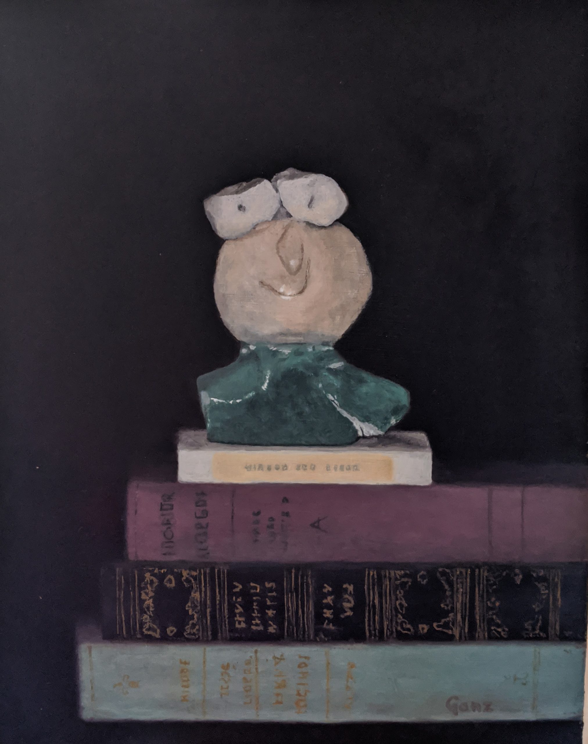 Self portrait, oil on panel
